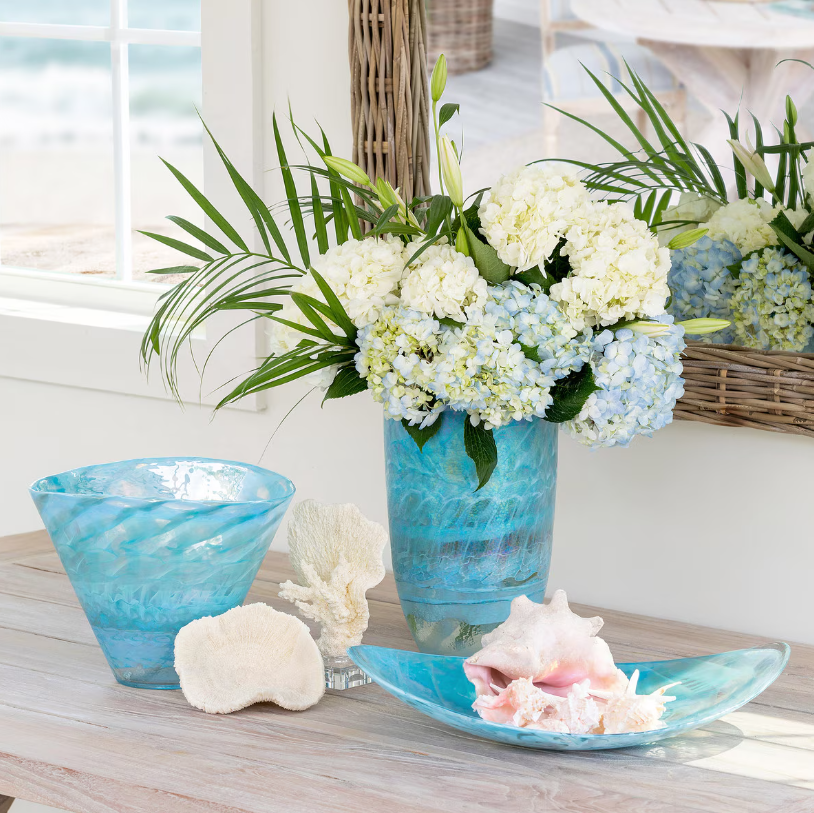 Amalfi Murano Glass Vase-Fiore Verde