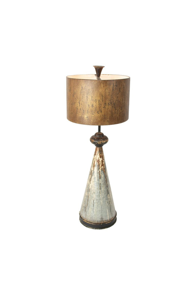 TABLE LAMP WITH METAL BASE AND SHADE-Fiore Verde