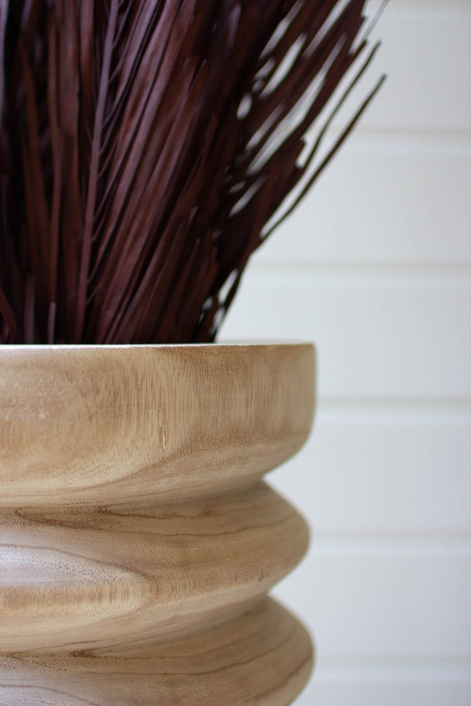 NATURAL WOODEN STOOL/PLANTER-Fiore Verde