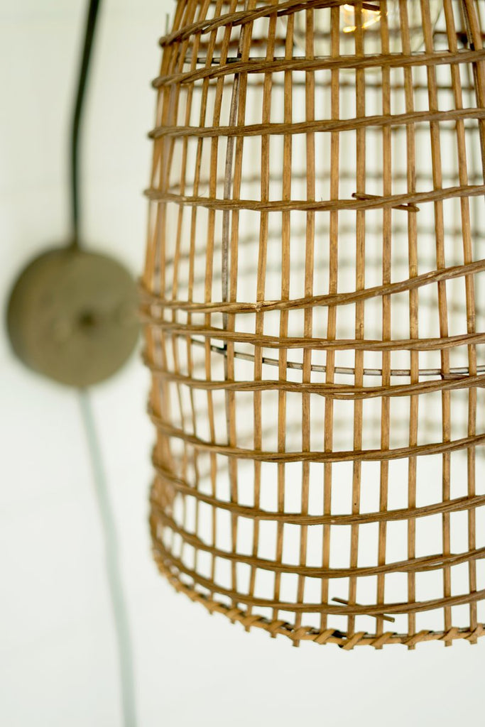 WICKER DOME WALL SCONCE LAMP-Fiore Verde