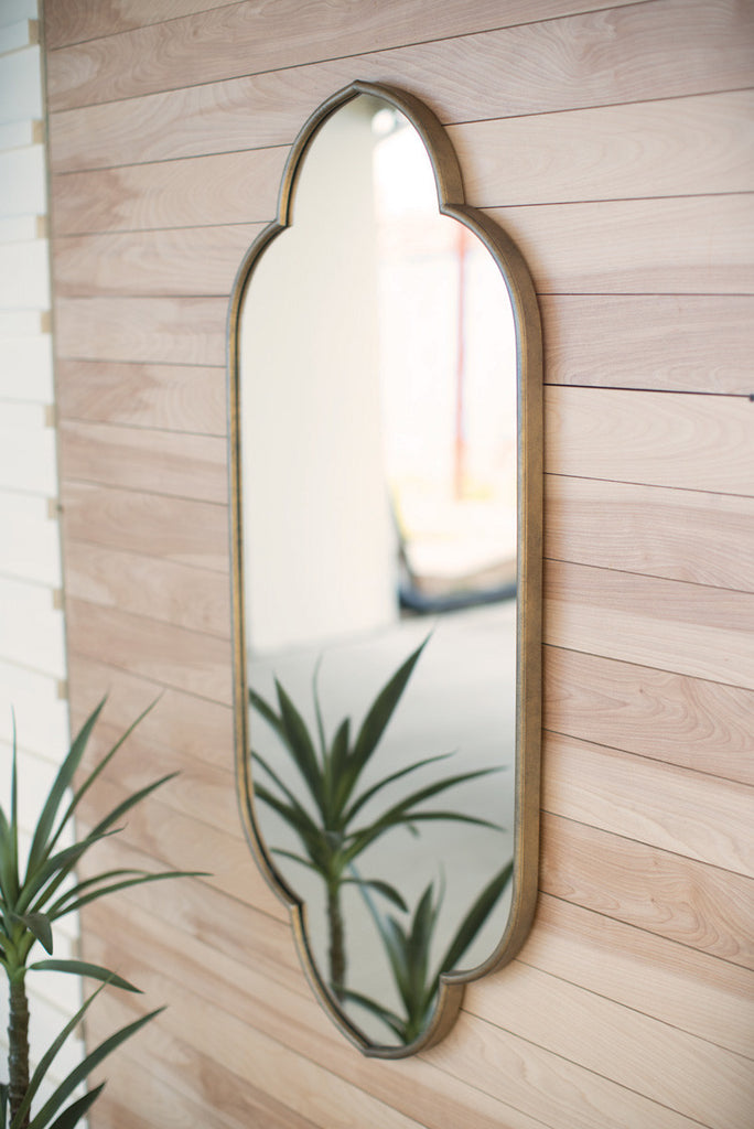 GOLD METAL FRAMED MIRROR-Fiore Verde