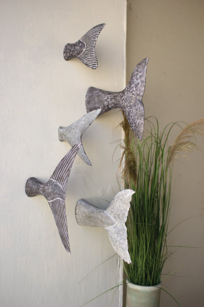 SET OF FIVE FISH TALE WALL SCULPTURES-Fiore Verde