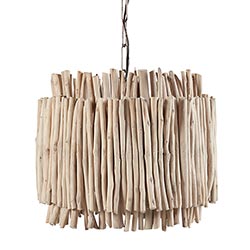Antique Wood Pendant Light-Fiore Verde