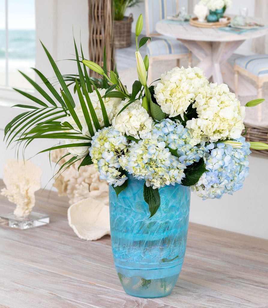 Amalfi Murano Glass Vase-Fiore Verde