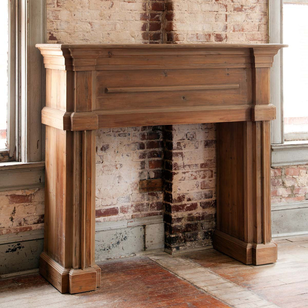 Reclaimed Pine Fireplace Mantel-Fiore Verde