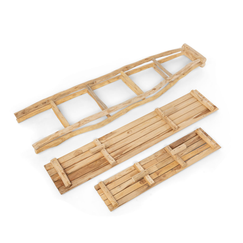 Natural Ladder Display Shelf-Fiore Verde