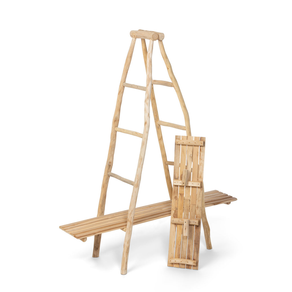 Natural Ladder Display Shelf-Fiore Verde