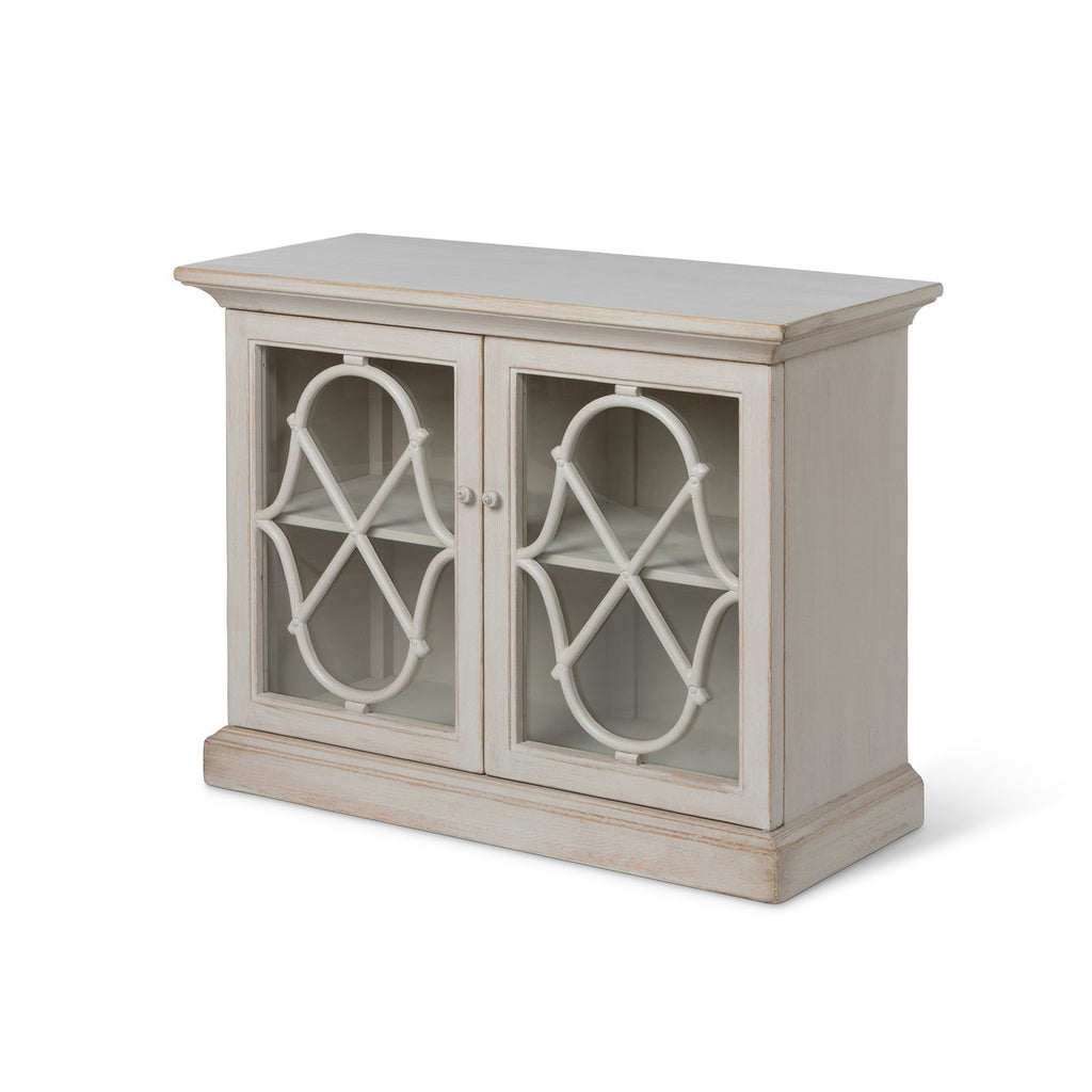 Adeline Wood Console with Glass Doors-Fiore Verde