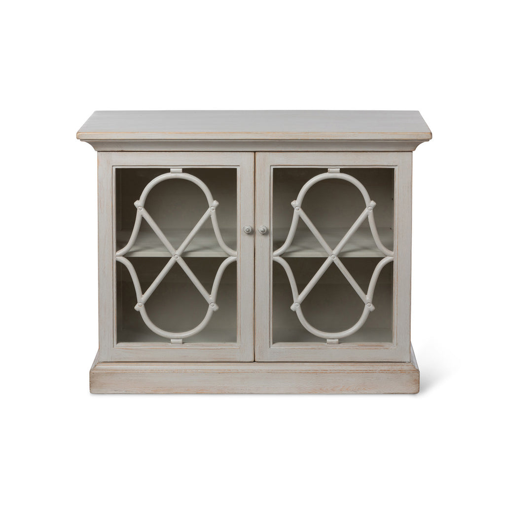 Adeline Wood Console with Glass Doors-Fiore Verde