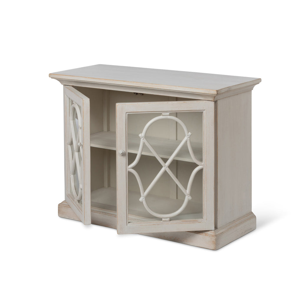 Adeline Wood Console with Glass Doors-Fiore Verde
