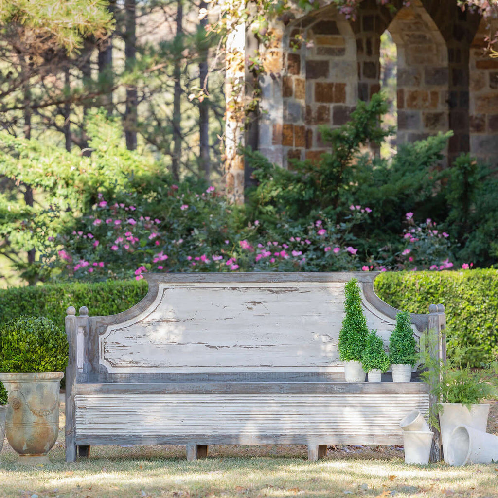 Simone Wooden Bench-Fiore Verde