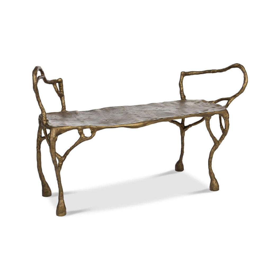 Cast Aluminum Organic Root Bench-Fiore Verde
