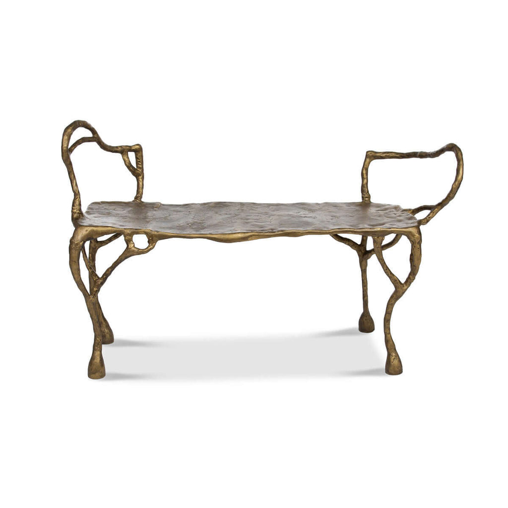 Cast Aluminum Organic Root Bench-Fiore Verde