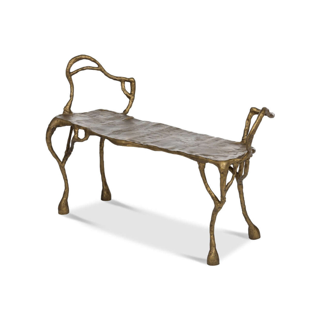 Cast Aluminum Organic Root Bench-Fiore Verde