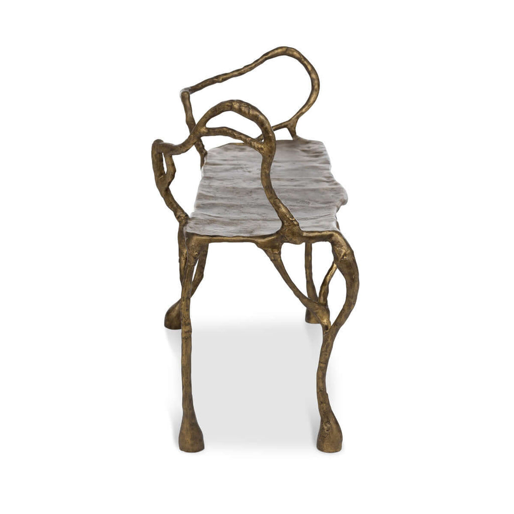 Cast Aluminum Organic Root Bench-Fiore Verde