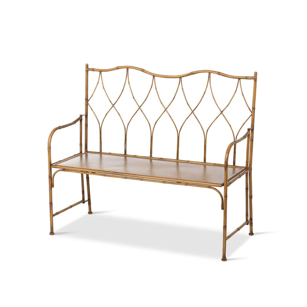 Roanoke Metal Porch Bench-Fiore Verde