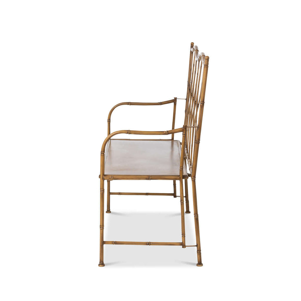 Roanoke Metal Porch Bench-Fiore Verde