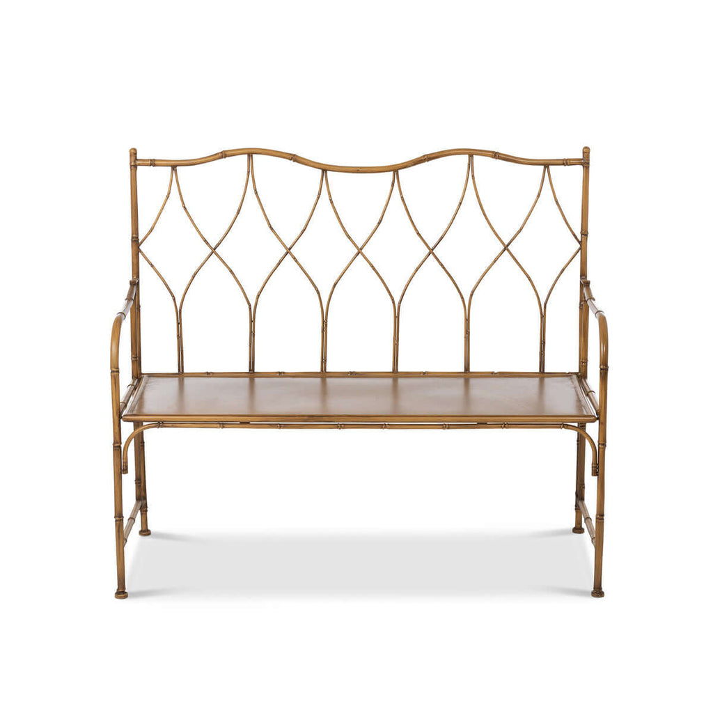 Roanoke Metal Porch Bench-Fiore Verde