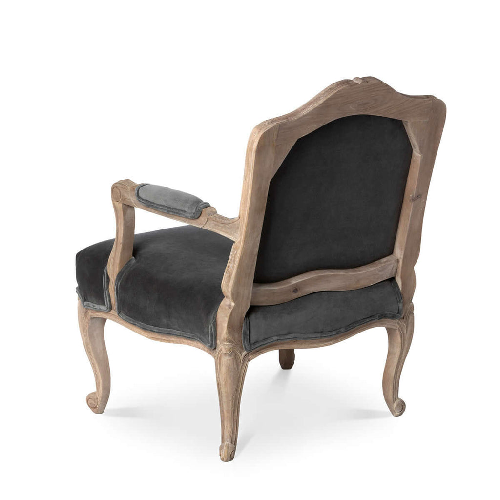 Chloe Velvet Upholstered Arm Chair-Fiore Verde