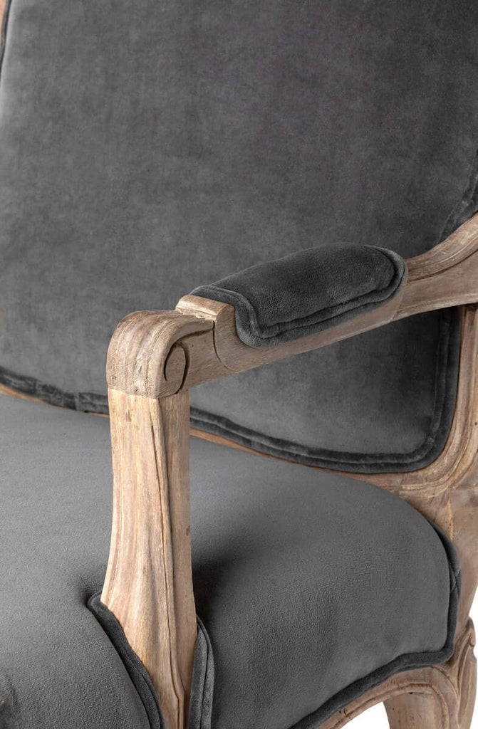 Chloe Velvet Upholstered Arm Chair-Fiore Verde