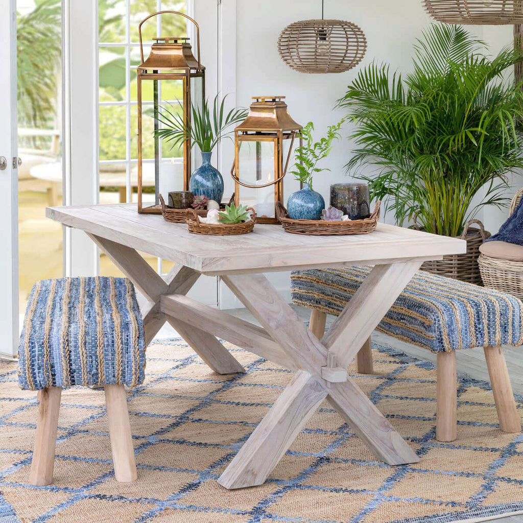 Teak Outdoor Clambake Table-Fiore Verde