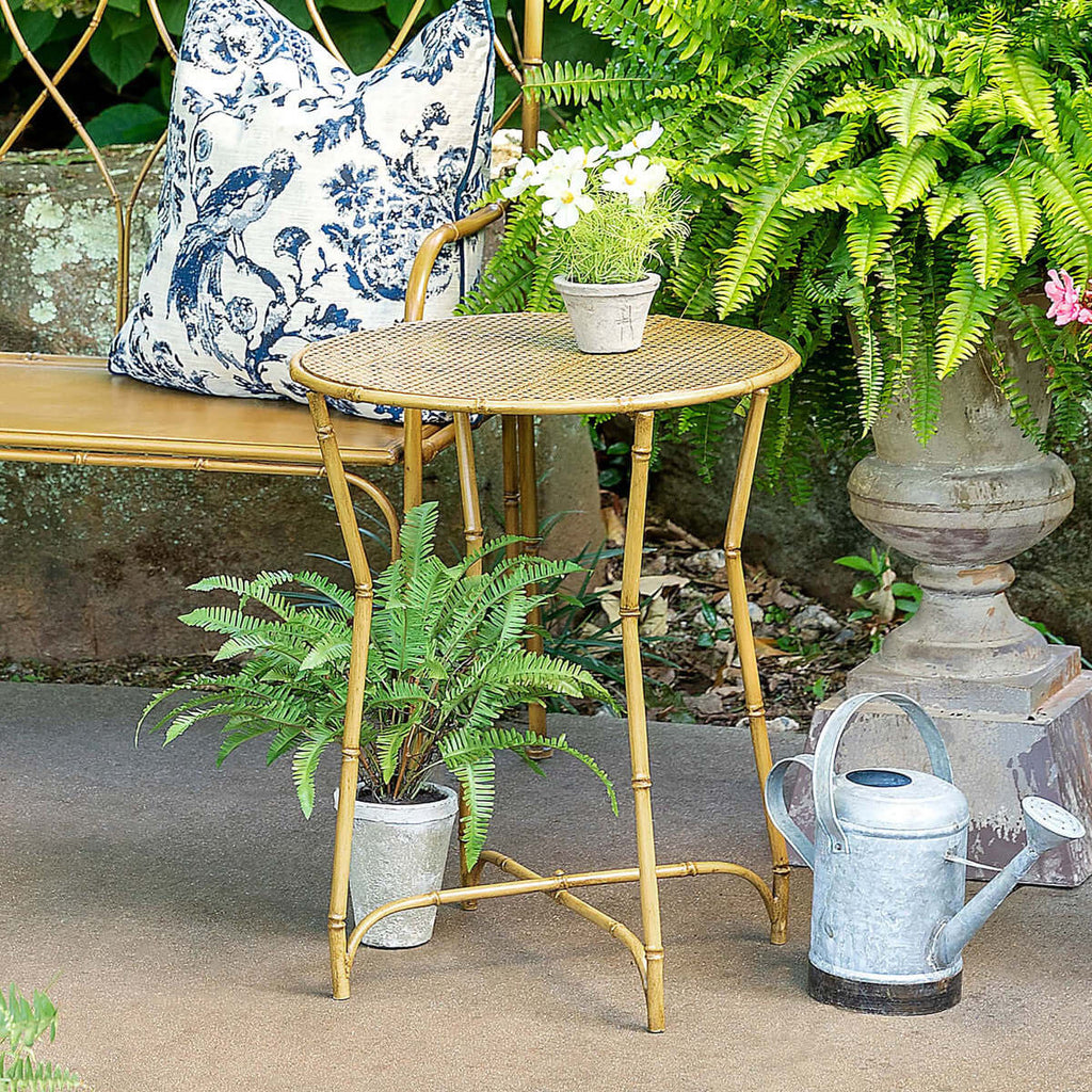 Roanoke Metal Side Table-Fiore Verde