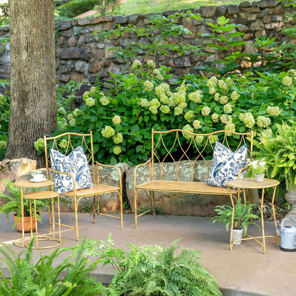Roanoke Metal Side Table-Fiore Verde