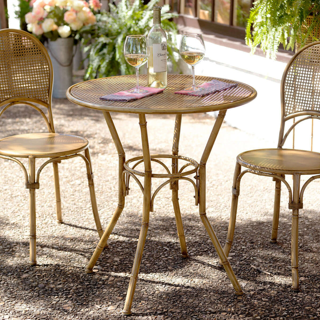Roanoke Metal Bistro Table-Fiore Verde