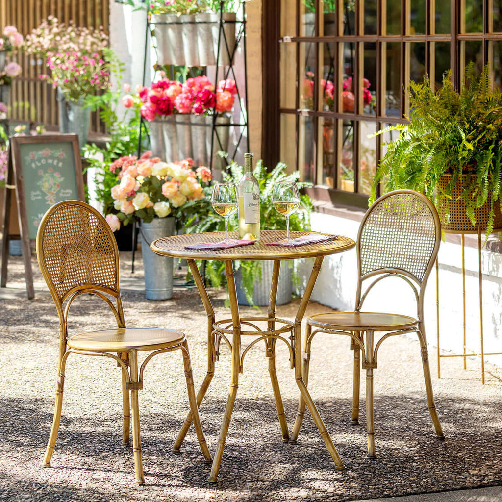 Roanoke Metal Bistro Table-Fiore Verde
