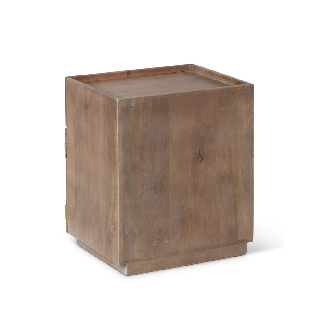 Rosette Hand Carved Wooden Side Table-Fiore Verde