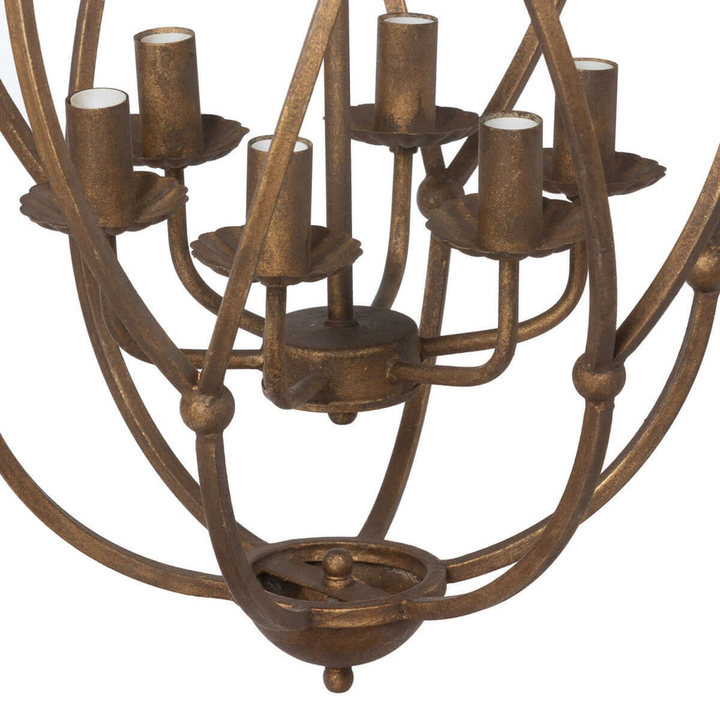 Raleigh Bronze Chandelier-Fiore Verde