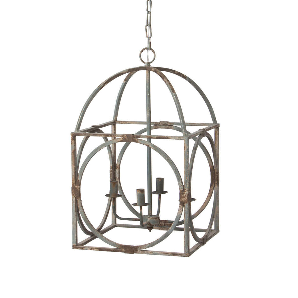 Metal Birdcage Chandelier-Fiore Verde