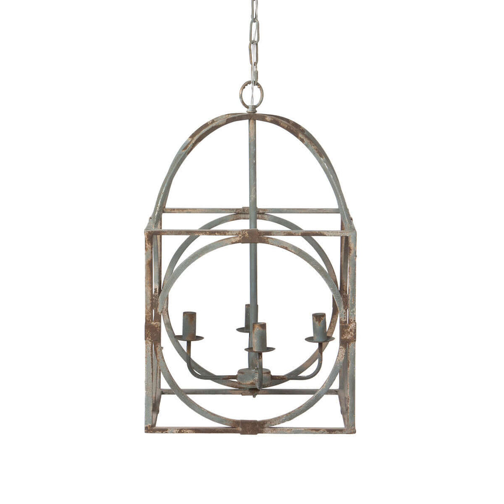 Metal Birdcage Chandelier-Fiore Verde