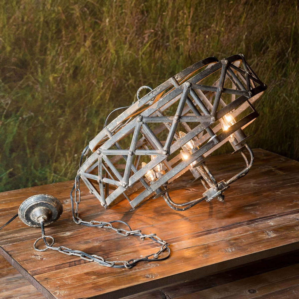 Metal Industrial Trestle Chandelier-Fiore Verde