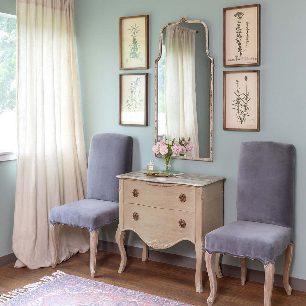 Metal Framed Keyhole Mirror-Fiore Verde