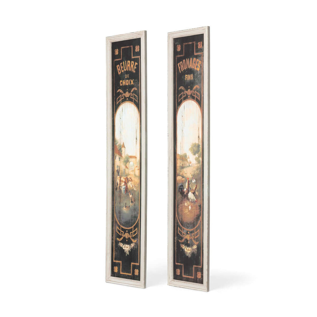 French Butter & Cheese Signs on Wood, Set of 2-Fiore Verde