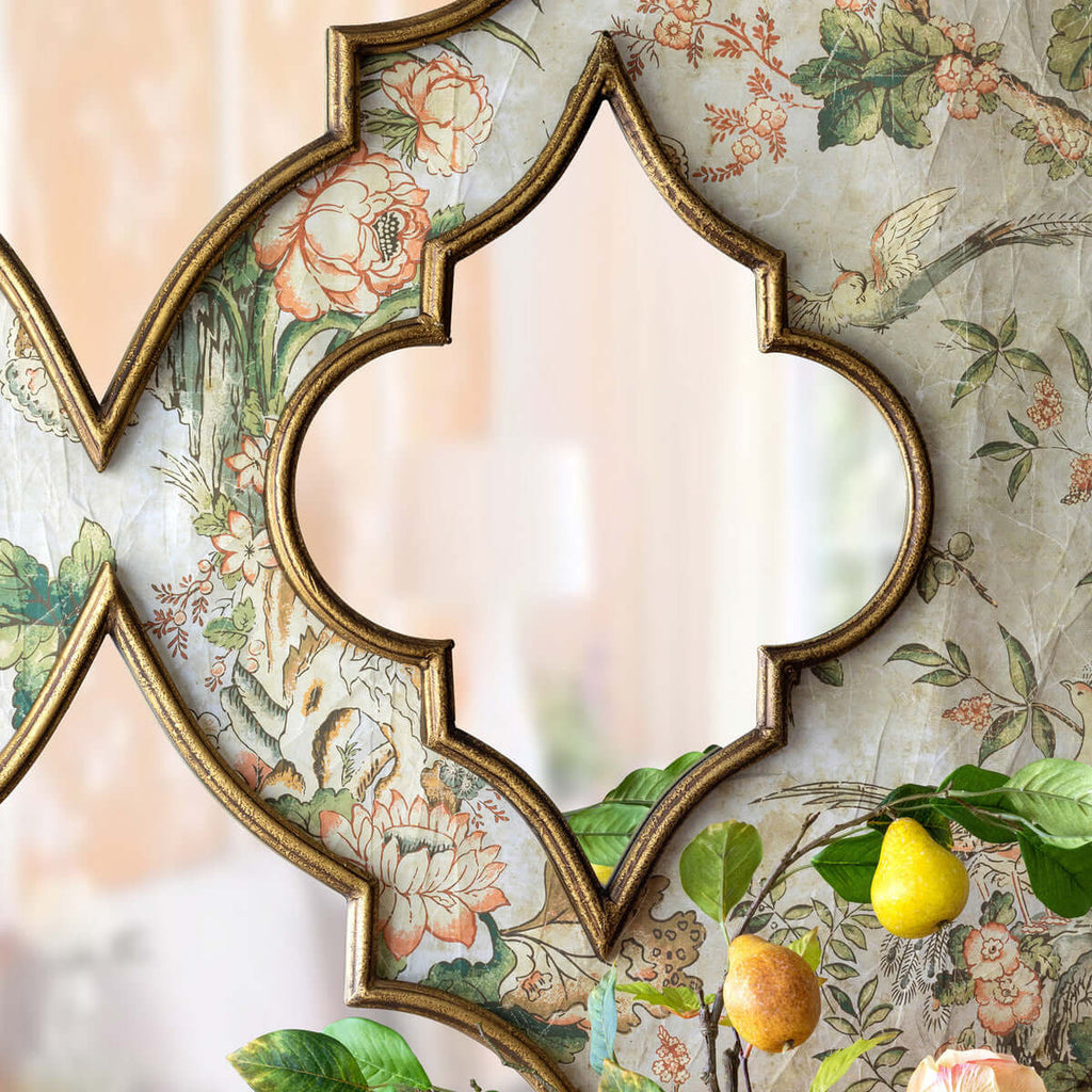 Ogee Mirror, Small-Fiore Verde
