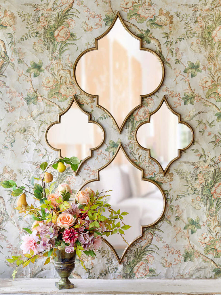 Ogee Mirror, Large-Fiore Verde