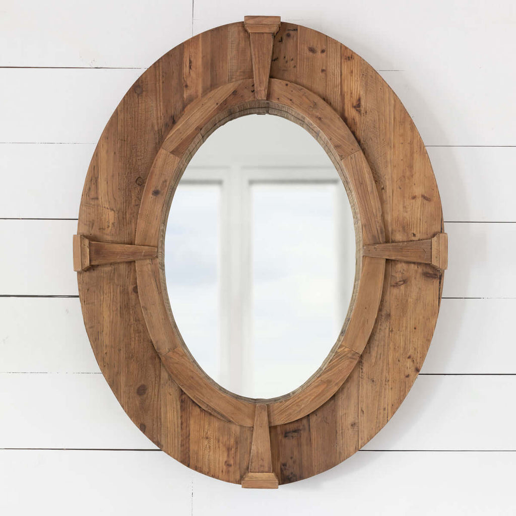 Oval Estate Window Frame Mirror-Fiore Verde