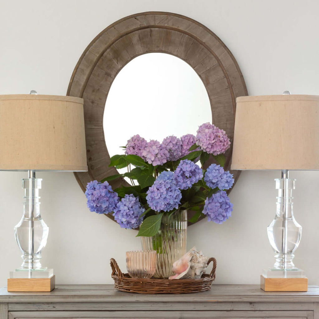 Primitive Reclaimed Wood Oval Mirror-Fiore Verde