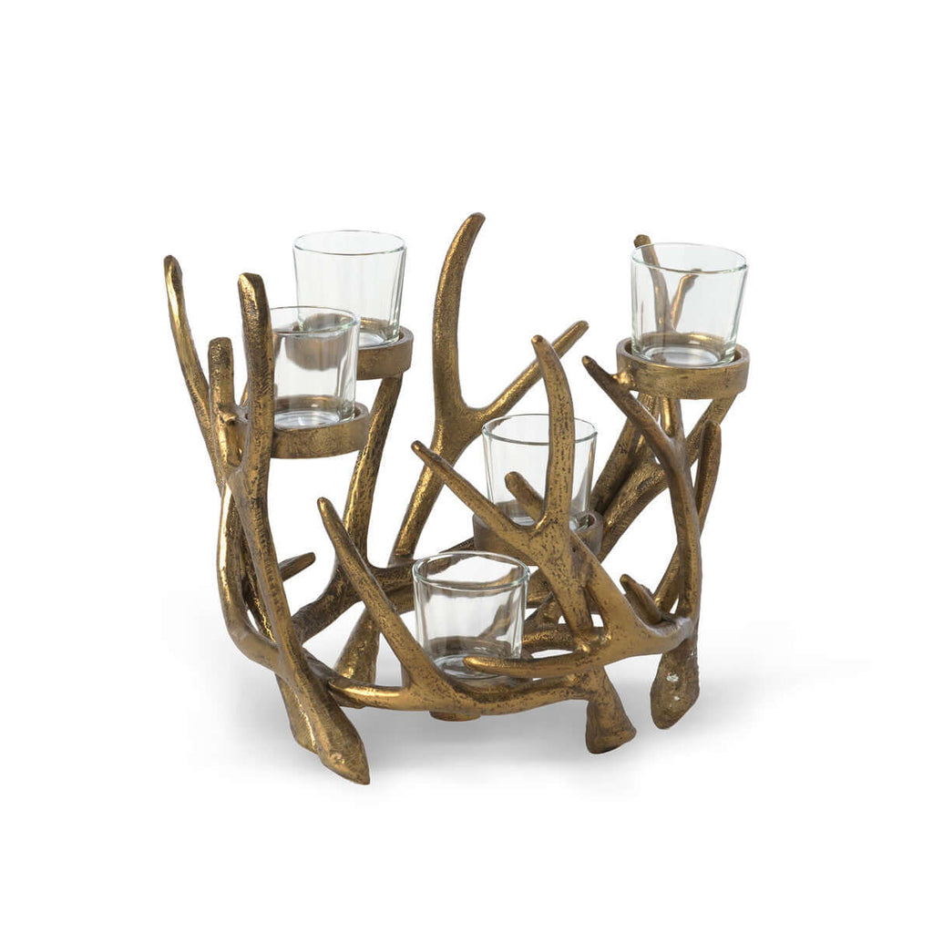 Antler Cast Aluminum Centerpiece x 5-Fiore Verde