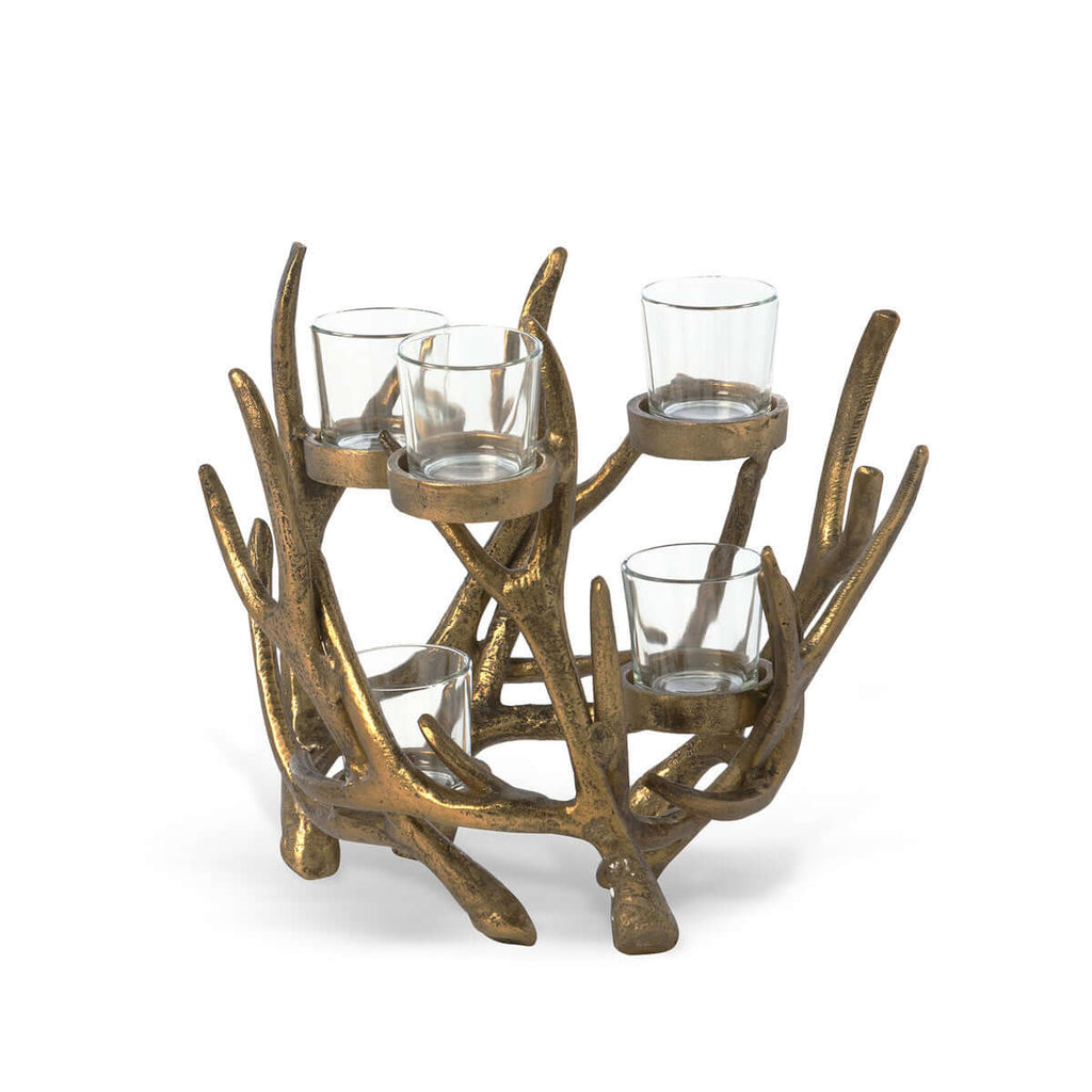 Antler Cast Aluminum Centerpiece x 5-Fiore Verde