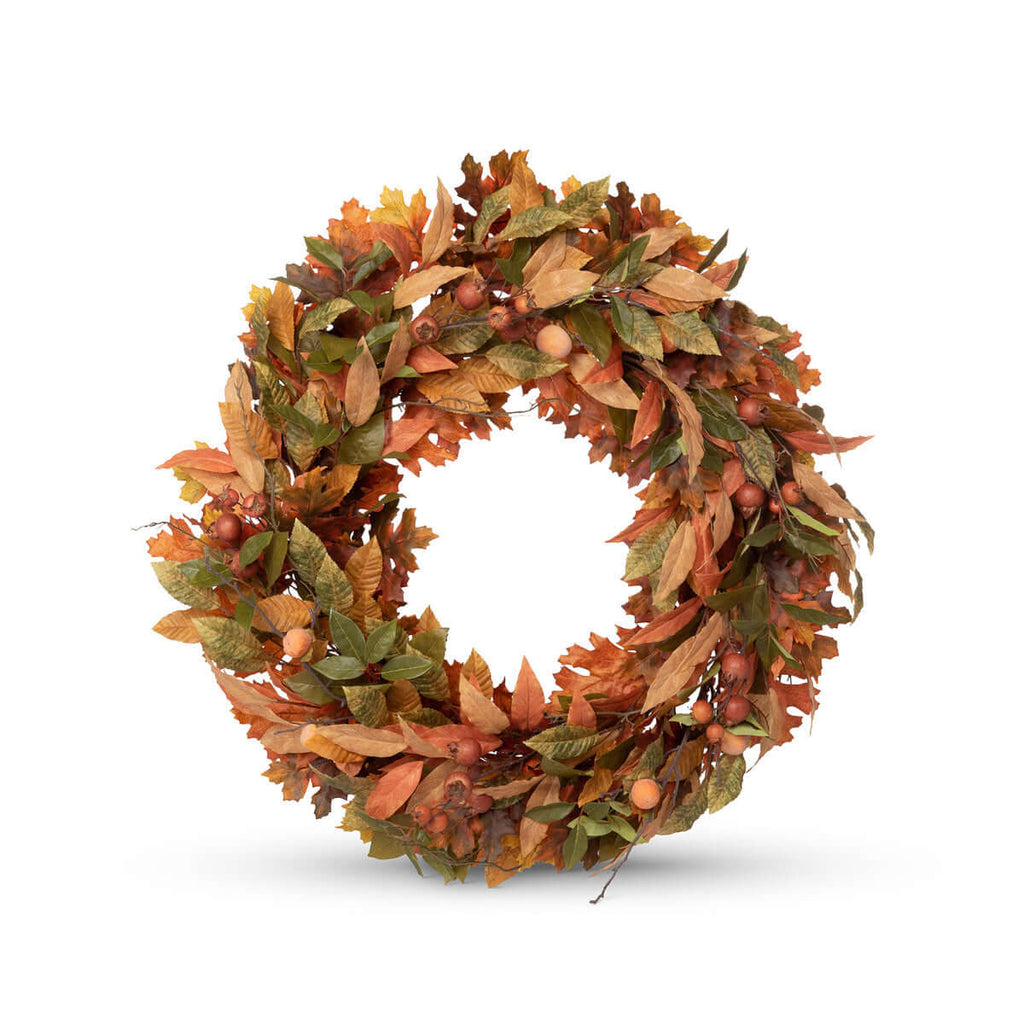 Hawthorne and Persimmon Autumn Wreath-Fiore Verde