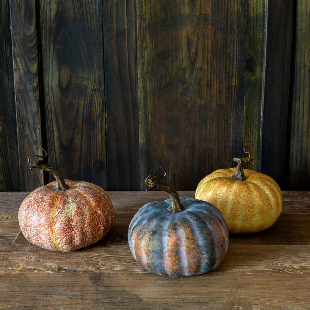 Autumn Garden Pumpkins, Set of 3-Fiore Verde