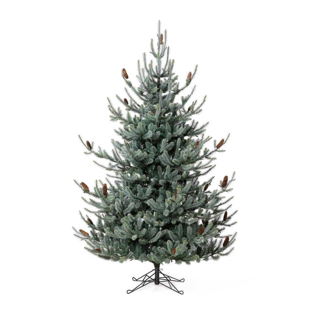 Park Hill Blue Spruce Christmas Tree, 7.5' Clear and Multi Lights-Fiore Verde